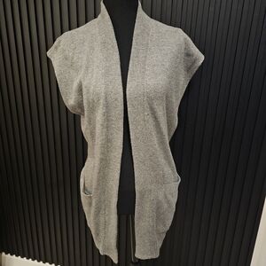 Banana Republic Gray Open-Front Cardigan